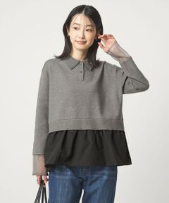 green label relaxing / グリーンレーベル リラクシング ニット・セーター | ポロニット ドッキング プルオーバー