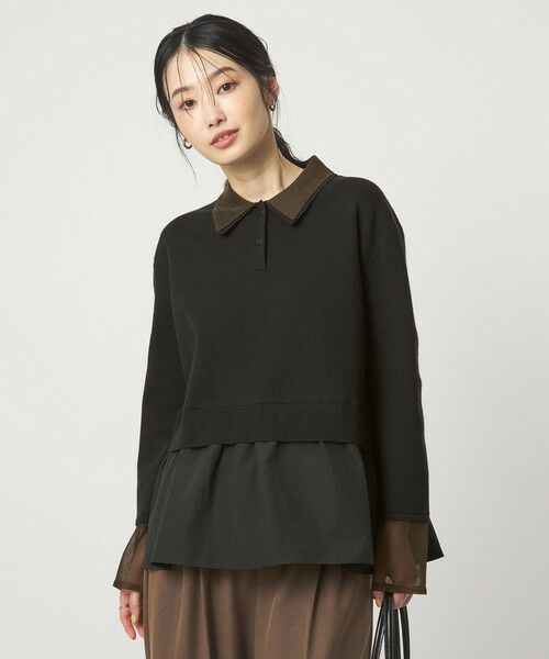 green label relaxing / グリーンレーベル リラクシング ニット・セーター | ポロニット ドッキング プルオーバー | 詳細1