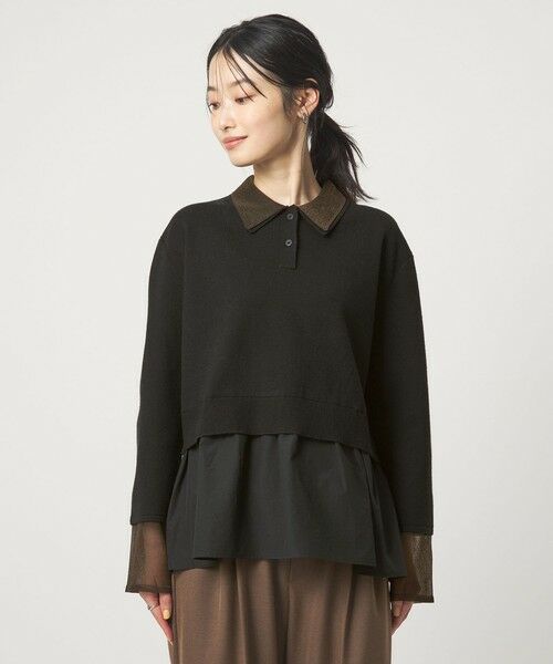 green label relaxing / グリーンレーベル リラクシング ニット・セーター | ポロニット ドッキング プルオーバー | 詳細7