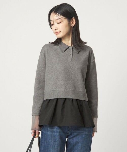 green label relaxing / グリーンレーベル リラクシング ニット・セーター | ポロニット ドッキング プルオーバー | 詳細14