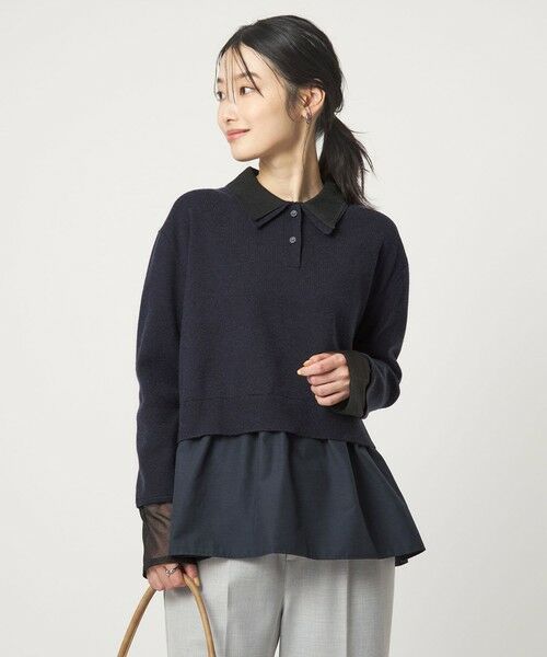 green label relaxing / グリーンレーベル リラクシング ニット・セーター | ポロニット ドッキング プルオーバー | 詳細19