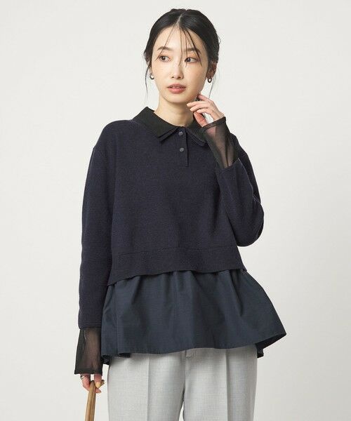 green label relaxing / グリーンレーベル リラクシング ニット・セーター | ポロニット ドッキング プルオーバー | 詳細20