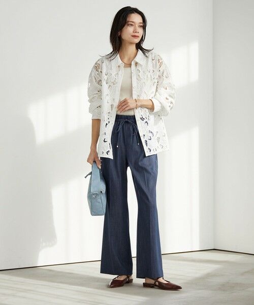 green label relaxing / グリーンレーベル リラクシング デニムパンツ | ［size SHORT/TALLあり］ニーハイフレアパンツ デニム 2 ストレッチ | 詳細9