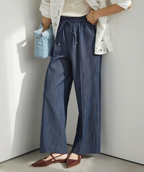 green label relaxing / グリーンレーベル リラクシング デニムパンツ | ［size SHORT/TALLあり］ニーハイフレアパンツ デニム 2 ストレッチ（COBALT）