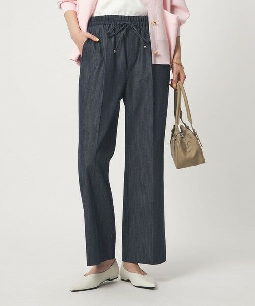 green label relaxing / グリーンレーベル リラクシング デニムパンツ | ［size SHORT/TALLあり］ニーハイフレアパンツ デニム 2 ストレッチ（NAVY）