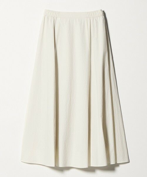 green label relaxing / グリーンレーベル リラクシング ロング・マキシ丈スカート | ポコポコ フレア スカート（OFF WHITE）