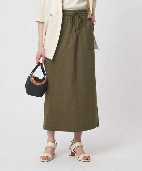 green label relaxing / グリーンレーベル リラクシング ロング・マキシ丈スカート | ［size SHORT/TALLあり］オルマイ LI/MIX タイト スカート（OLIVE）