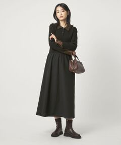 green label relaxing / グリーンレーベル リラクシング ロング・マキシ丈ワンピース | ポロニット ドッキング ワンピース