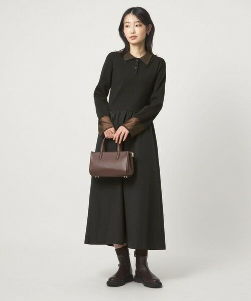 green label relaxing / グリーンレーベル リラクシング ロング・マキシ丈ワンピース | ポロニット ドッキング ワンピース | 詳細1