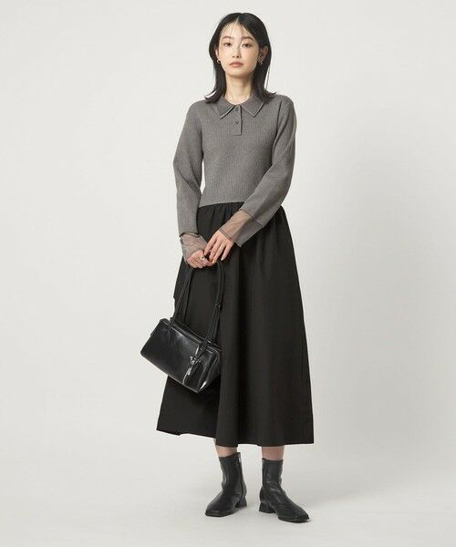 green label relaxing / グリーンレーベル リラクシング ロング・マキシ丈ワンピース | ポロニット ドッキング ワンピース | 詳細7