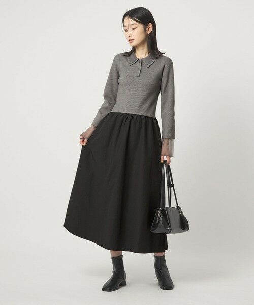 green label relaxing / グリーンレーベル リラクシング ロング・マキシ丈ワンピース | ポロニット ドッキング ワンピース | 詳細6