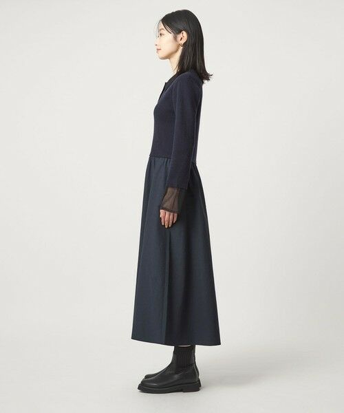 green label relaxing / グリーンレーベル リラクシング ロング・マキシ丈ワンピース | ポロニット ドッキング ワンピース | 詳細17