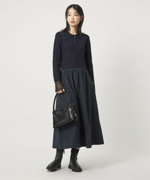 green label relaxing / グリーンレーベル リラクシング ロング・マキシ丈ワンピース | ポロニット ドッキング ワンピース | 詳細13