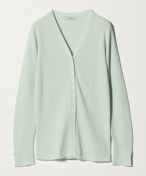green label relaxing / グリーンレーベル リラクシング カーディガン・ボレロ | リブ ニット Vネック カーディガン ウォッシャブル（LIME）