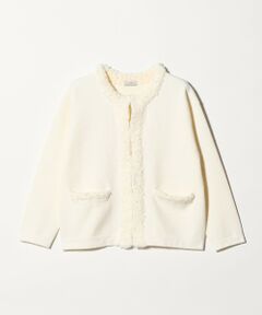 green label relaxing / グリーンレーベル リラクシング カーディガン・ボレロ | ブークレ×フリンジ カーディガン ウォッシャブル