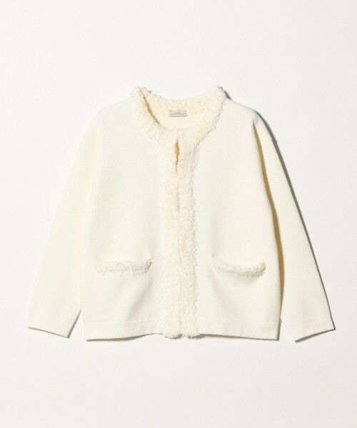 green label relaxing / グリーンレーベル リラクシング カーディガン・ボレロ | ブークレ×フリンジ カーディガン ウォッシャブル | 詳細4