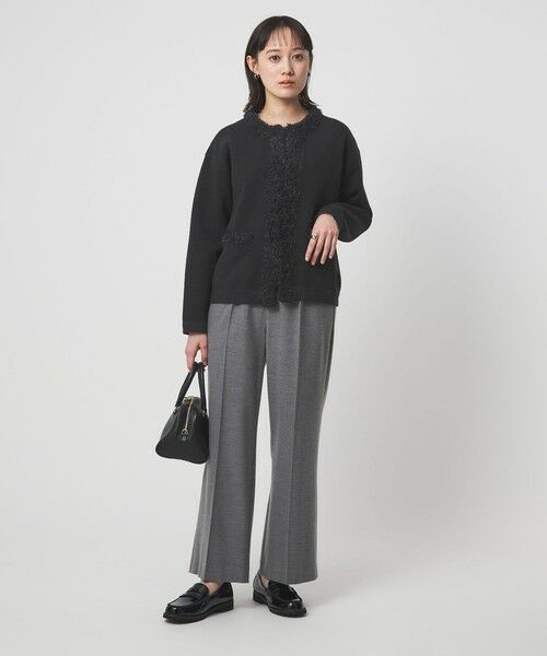 green label relaxing / グリーンレーベル リラクシング カーディガン・ボレロ | ブークレ×フリンジ カーディガン ウォッシャブル | 詳細14