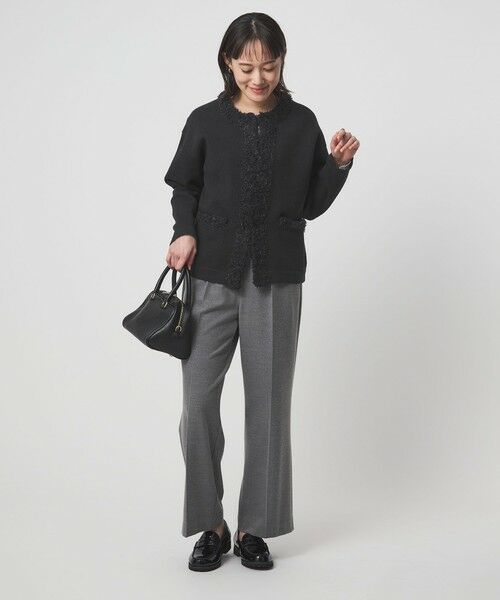 green label relaxing / グリーンレーベル リラクシング カーディガン・ボレロ | ブークレ×フリンジ カーディガン ウォッシャブル | 詳細15