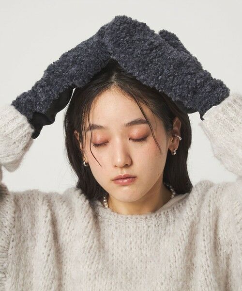 green label relaxing / グリーンレーベル リラクシング 手袋 | スリット ボア ミトン / 手袋 | 詳細1