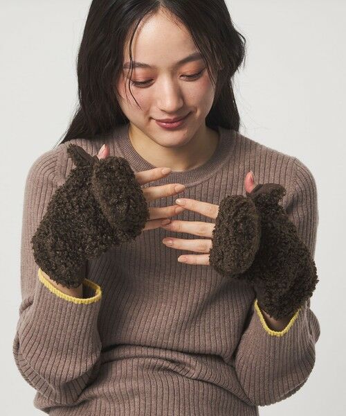 green label relaxing / グリーンレーベル リラクシング 手袋 | スリット ボア ミトン / 手袋 | 詳細10