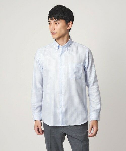 green label relaxing / グリーンレーベル リラクシング シャツ・ブラウス | エブリット コットンオックス ストライプ スナップ ボタンダウン シャツ -イージーアイロン- | 詳細13