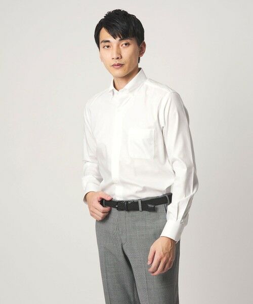 green label relaxing / グリーンレーベル リラクシング シャツ・ブラウス | コットン ロイヤルオックス ボタンダウン ドレスシャツ -形態安定-（WHITE）