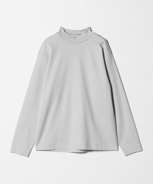 green label relaxing / グリーンレーベル リラクシング カットソー | L/A ポンチ モックネック カットソー -抗菌-(LT.GRAY)