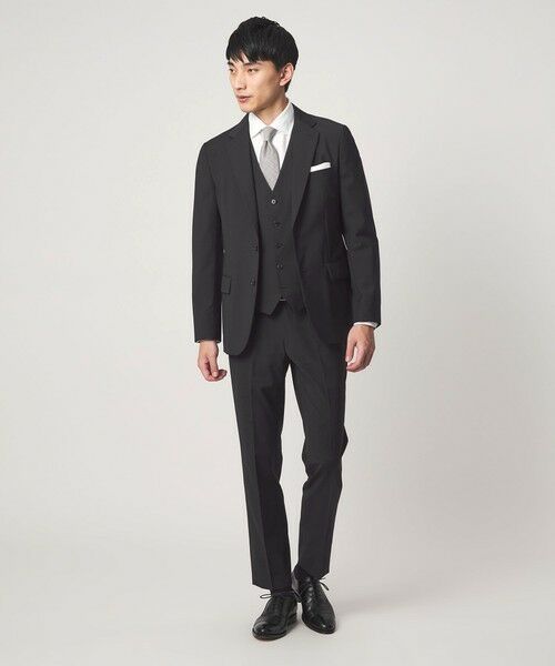 green label relaxing / グリーンレーベル リラクシング セットアップ | A+ TWPU トロピカル無地 スリム セットアップ パンツ スラックス -ウォッシャブル・ストレッチ・ウエストアジャスター- | 詳細1