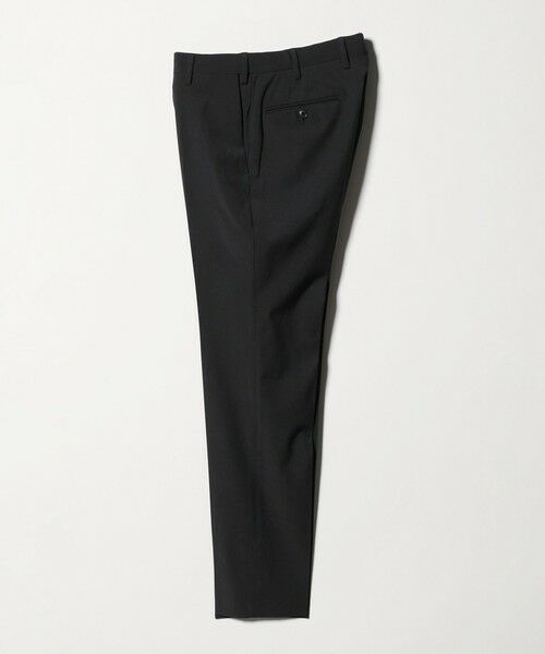 green label relaxing / グリーンレーベル リラクシング セットアップ | A+ TWPU トロピカル無地 スリム セットアップ パンツ スラックス -ウォッシャブル・ストレッチ・ウエストアジャスター-（BLACK）