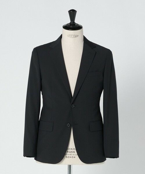 green label relaxing / グリーンレーベル リラクシング セットアップ | A+ TWPU トロピカル無地 2B スリム セットアップ ジャケット -ウォッシャブル・ストレッチ-（BLACK）