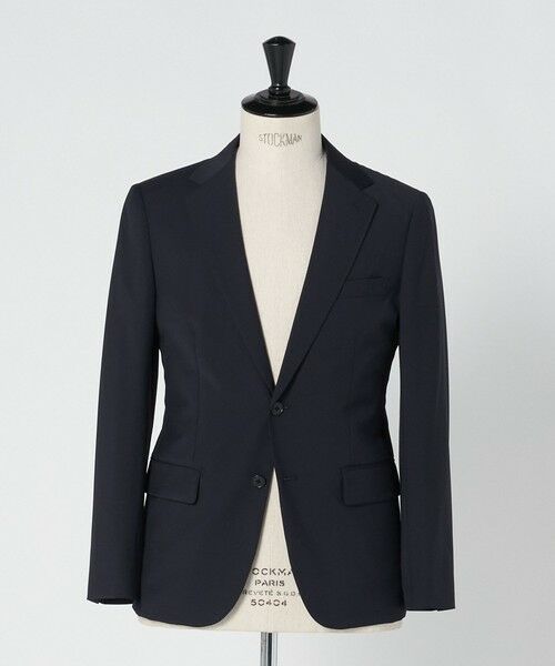 green label relaxing / グリーンレーベル リラクシング セットアップ | A+ TWPU トロピカル無地 2B スリム セットアップ ジャケット -ウォッシャブル・ストレッチ-（NAVY）