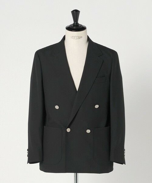 green label relaxing / グリーンレーベル リラクシング テーラードジャケット | TW トロピカル ダブルブレスト 4B ブレザー ジャケット（BLACK）