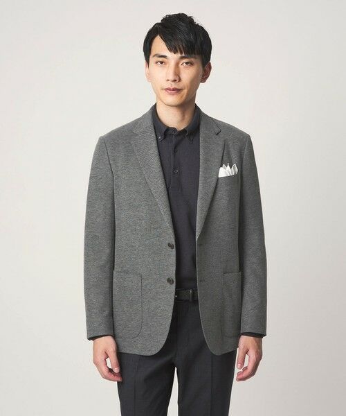 green label relaxing / グリーンレーベル リラクシング テーラードジャケット | ECOPET(R) ハニカムジャージ 2B ジャケット -ウォッシャブル-（MD.GRAY）