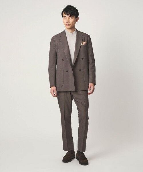 green label relaxing / グリーンレーベル リラクシング テーラードジャケット | A+ ポリエステル シャークスキン ダブルブレスト 4B スタンダード セットアップ ジャケット -ウォッシャブル・ストレッチ- | 詳細1