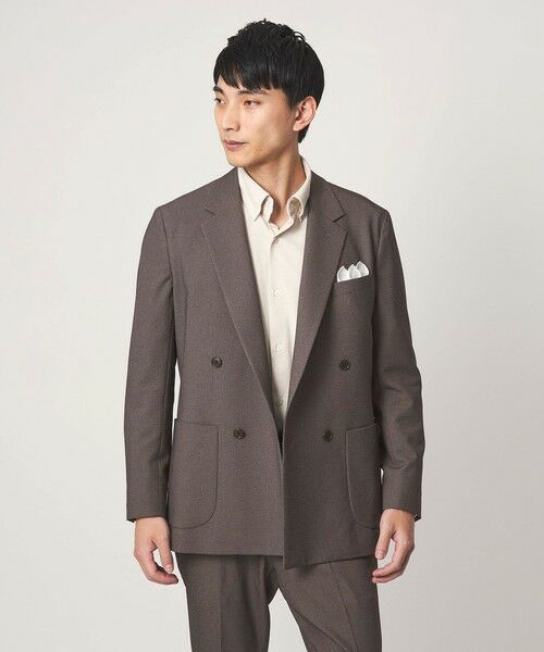 green label relaxing / グリーンレーベル リラクシング テーラードジャケット | A+ ポリエステル シャークスキン ダブルブレスト 4B スタンダード セットアップ ジャケット -ウォッシャブル・ストレッチ- | 詳細4