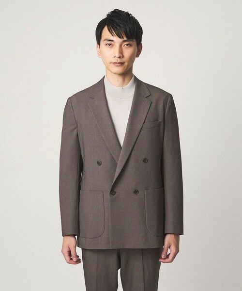 green label relaxing / グリーンレーベル リラクシング テーラードジャケット | A+ ポリエステル シャークスキン ダブルブレスト 4B スタンダード セットアップ ジャケット -ウォッシャブル・ストレッチ- | 詳細4