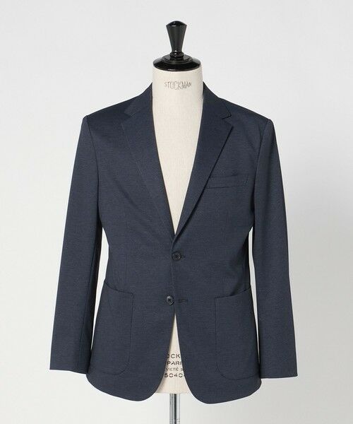 green label relaxing / グリーンレーベル リラクシング テーラードジャケット | A+ プリントジャージ 2B スタンダード セットアップ ジャケット -ウォッシャブル・ストレッチ-（NAVY）