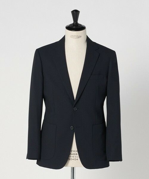 green label relaxing / グリーンレーベル リラクシング テーラードジャケット | A+ ポリエステル シャークスキン 2B スタンダード セットアップ ジャケット -ウォッシャブル・ストレッチ-（NAVY）