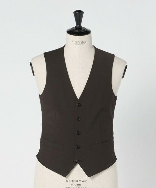 green label relaxing / グリーンレーベル リラクシング セットアップ | A+ TWPU トロピカル無地 スリム 5B セットアップ ベスト -ウォッシャブル-（DK.BROWN）