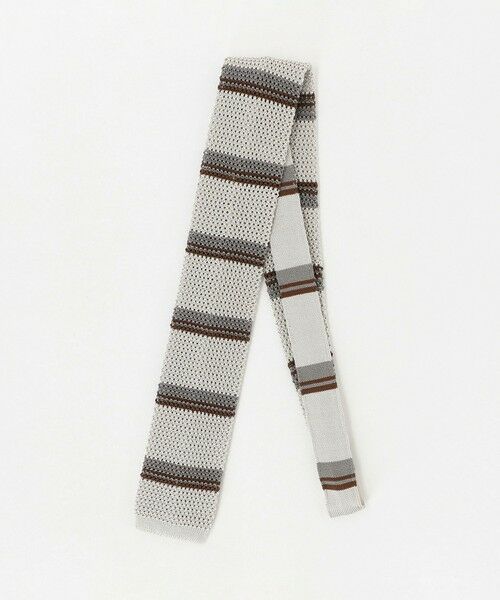 green label relaxing / グリーンレーベル リラクシング ネクタイ | ＜Bleck＞6.5cm ニット ボーダー ネクタイ（BEIGE）