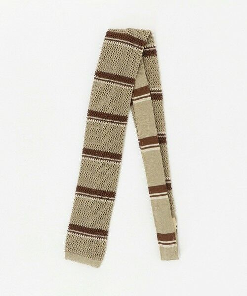 green label relaxing / グリーンレーベル リラクシング ネクタイ | ＜Bleck＞6.5cm ニット ボーダー ネクタイ（DK.BROWN）