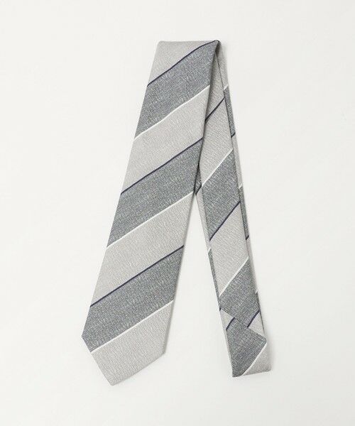 green label relaxing / グリーンレーベル リラクシング ネクタイ | ＜Seaward & Stearn＞8.0cm ストライプ4 ネクタイ（LT.GRAY）