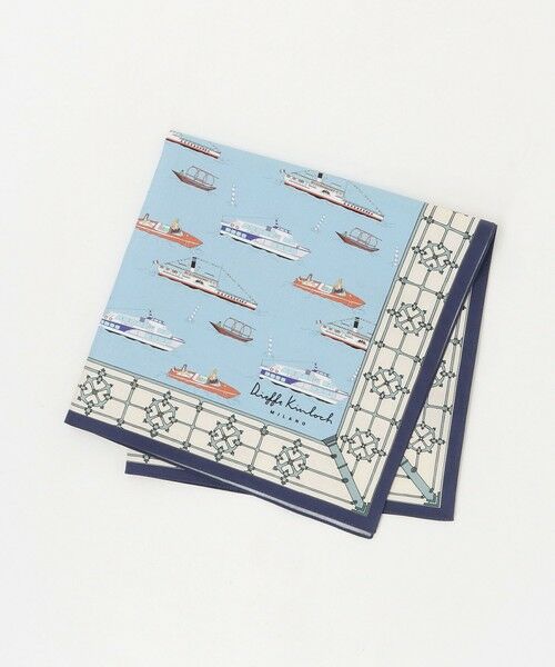 green label relaxing / グリーンレーベル リラクシング ハンカチ | ＜Dieffe Kinloch＞コットン プリント ハンカチ（LT.BLUE）