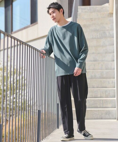 green label relaxing / グリーンレーベル リラクシング カットソー | KIVANC ノーカラー 長袖 Tシャツ | 詳細11