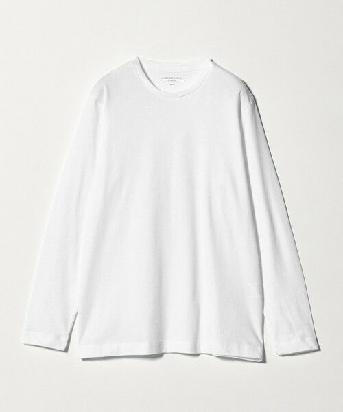green label relaxing / グリーンレーベル リラクシング Tシャツ | LONG FIBER COTTON クリア クルーネック 長袖 Tシャツ（WHITE）