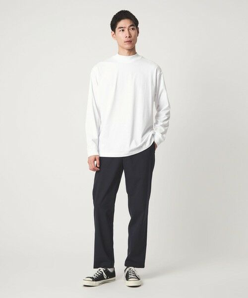 green label relaxing / グリーンレーベル リラクシング カットソー | LONG FIBER COTTON クリア モックネック 長袖 Tシャツ | 詳細1