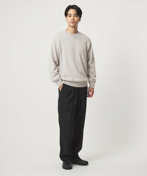 green label relaxing / グリーンレーベル リラクシング ニット・セーター | コットン シルク ミックス インレイ クルーネック ニット | 詳細1