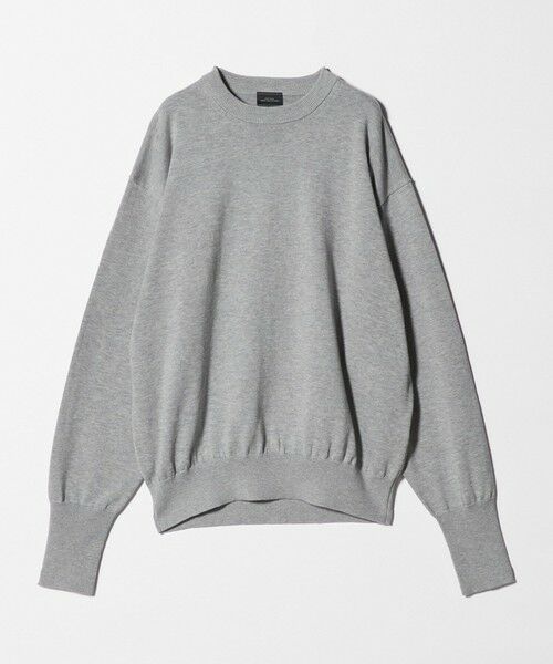 green label relaxing / グリーンレーベル リラクシング ニット・セーター | FINE BASIC アメリカンシーアイランドコットン クルーネック ニット（MD.GRAY）