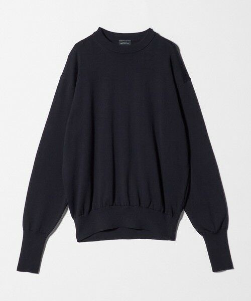 green label relaxing / グリーンレーベル リラクシング ニット・セーター | FINE BASIC アメリカンシーアイランドコットン クルーネック ニット（NAVY）