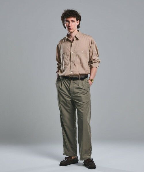 green label relaxing / グリーンレーベル リラクシング その他パンツ | ナイロンオックス 1プリーツ W3 ワイドパンツ -撥水- | 詳細15